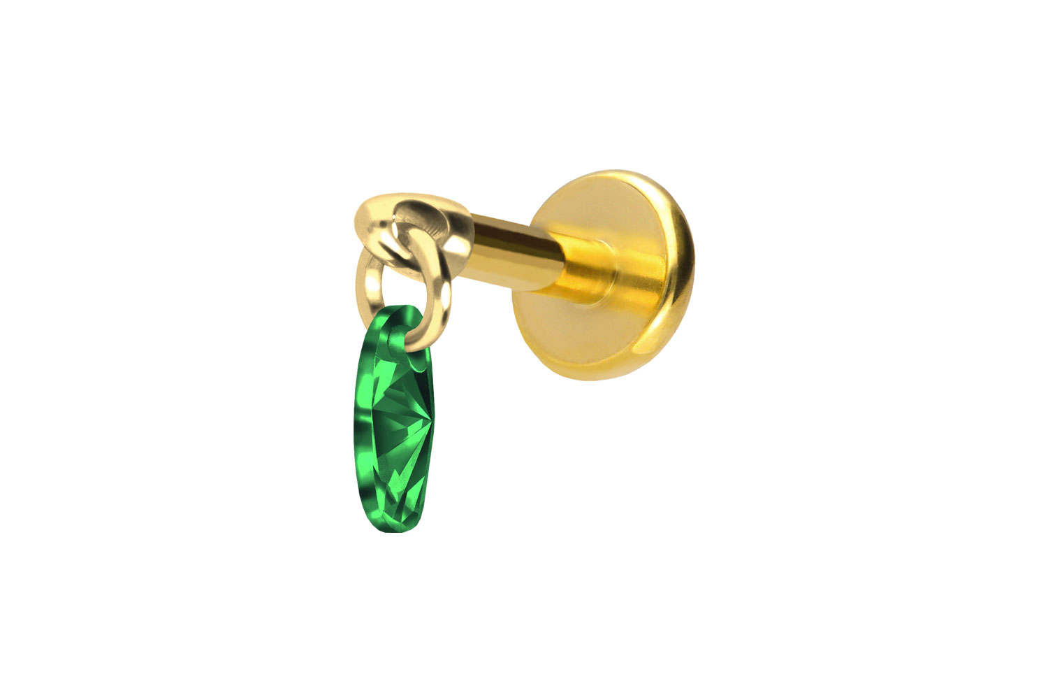 Titan Labret Piercing mit Push Fit KRISTALLOVAL